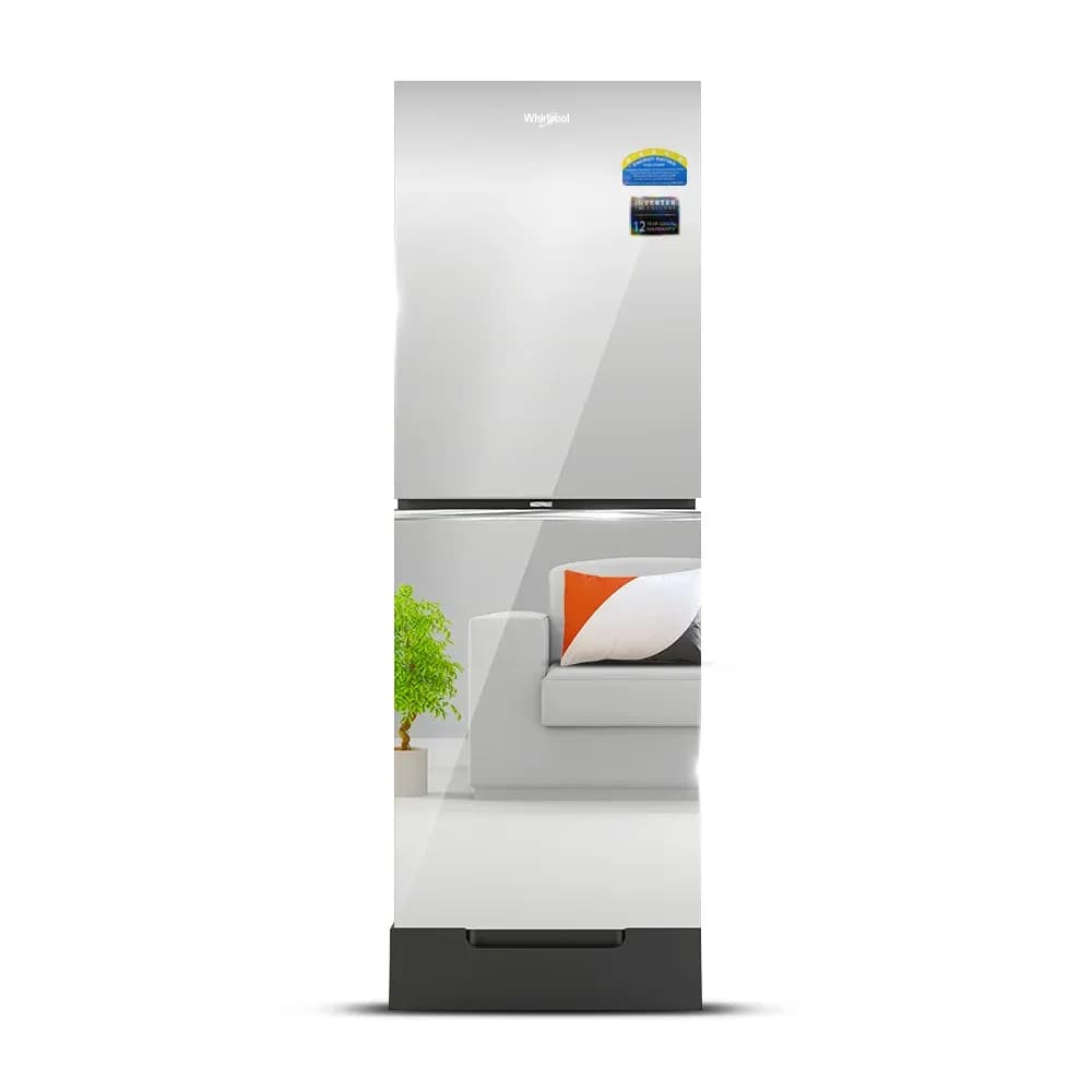 Whirlpool FreshMagic Pro 257L GD Inv Mirror — Code: 73269 | Biboron: 257 L Glass Door Inverter Mirror Frost Refrigerator