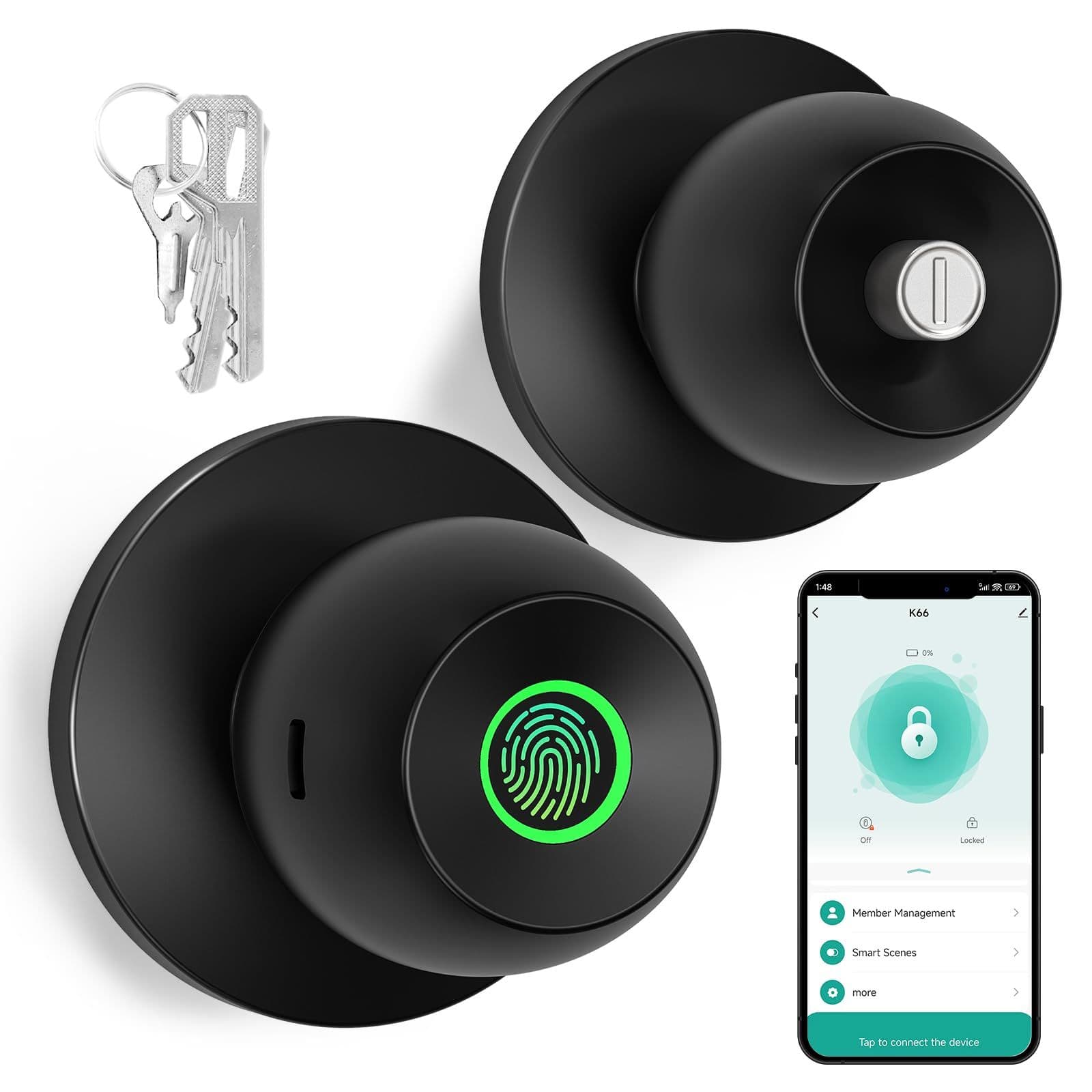 SmartX SX-BKL02 Tuya Bluetooth Smart Ball/Knob Lock (with 4 Pcs AA Battery Option) — App: Tuya Smart or Smart Life | Warranty: 1 Year | Installation Charge: Inside Dhaka & Chattogram - 1,200