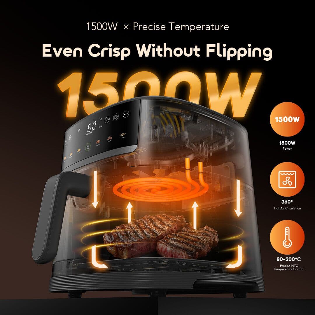 oraimo NutriFry S1 Ultra 1500W 6L Air Fryer(OAF-521A)