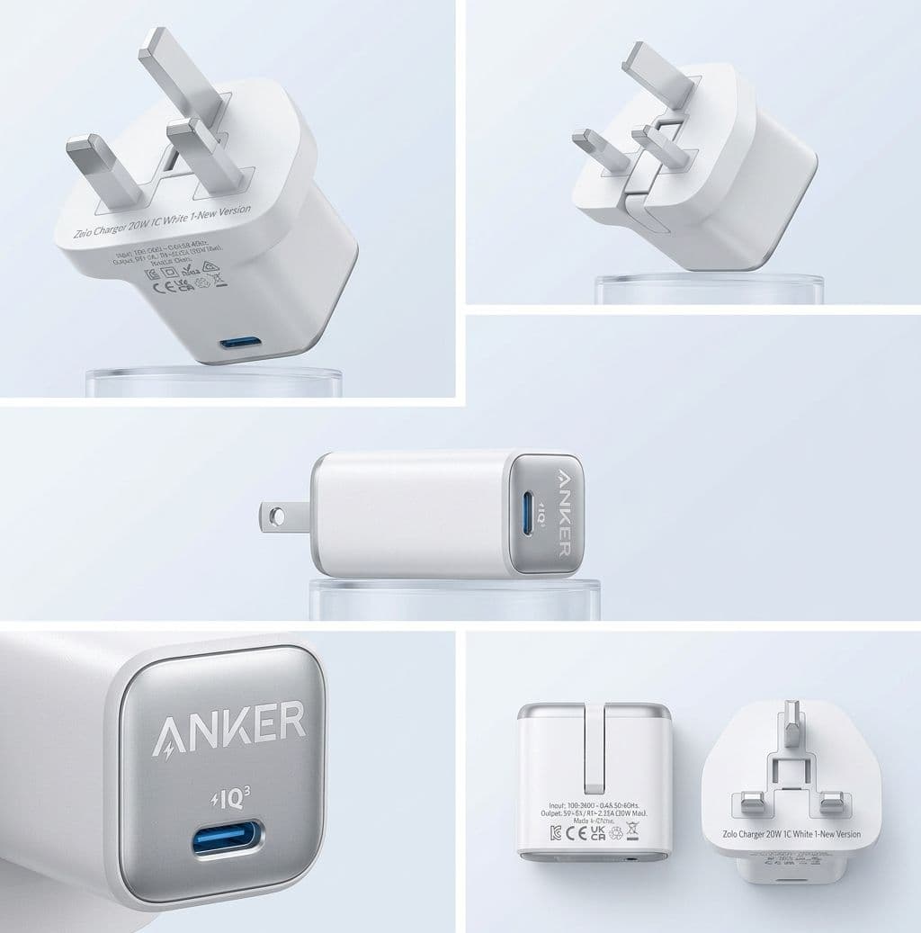 New Version Anker Zolo Charger 20W GaN IQ & PD UK Plug For iPhone/Samsung/Pixel