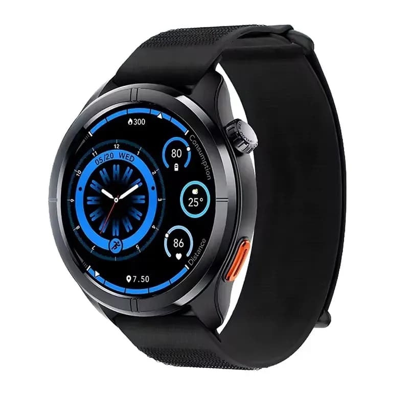 Haylou Solar Neo 2 1.43" AMOLED With Up-to 45 days Larger Battery (Silicone+Woven) Smart Watch  - Black