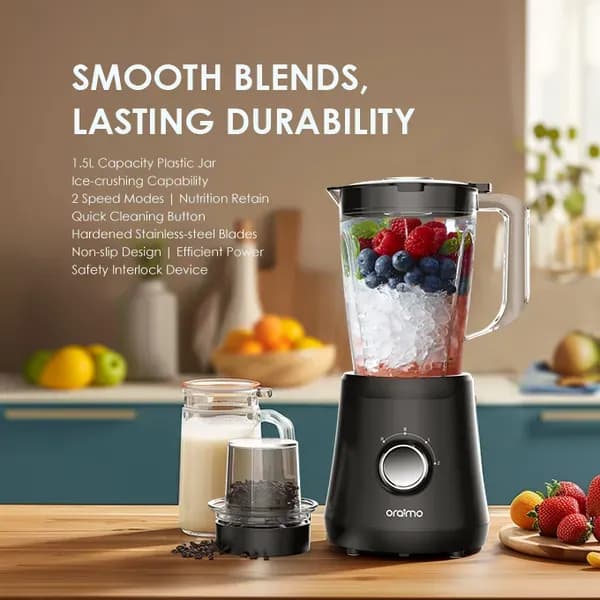 Oraimo SmartBlender Sleek 1.5L 2 Speeds Blender 500W ( OH-B2N )