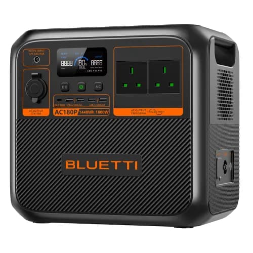 BLUETTI Premium 150 (AC 180P) - Output Capacity 1800W - Battery Capacity 1440Wh - Solar Input Capacity 12V - 60V, 500W Max - Battery Life Cycle 3500+ - Warranty 5 Years