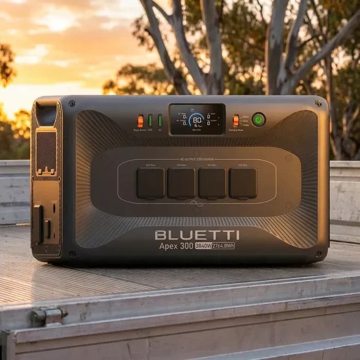 BLUETTI Apex 300 - Output Capacity 3840W - Battery Capacity 2764.8Wh - Solar Input Capacity 12V - 60V, 2400W Max - Battery Life Cycle 6000+ - Warranty 5 Years