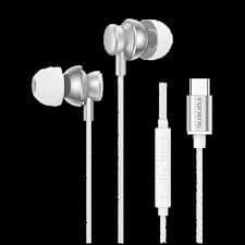 FONENG T67 In Ear 3.5mm Heavy Bass Wired Earphone- Silver