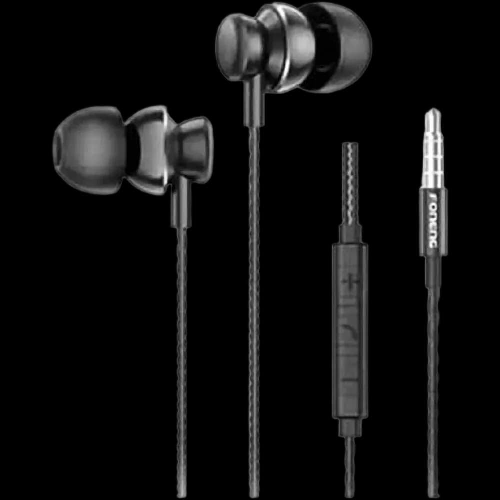 FONENG T67 In Ear 3.5mm Heavy Bass Wired Earphone- Black