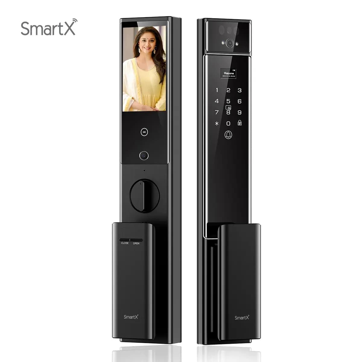 SmartX SX-I2Pro WiFi Face Recognition - Dual Camera Full Automatic Door Lock with Camera & Display (Active Video Intercom & Direct Unlock Option from App) — App: ICSee Home | Warranty: 2 Years
