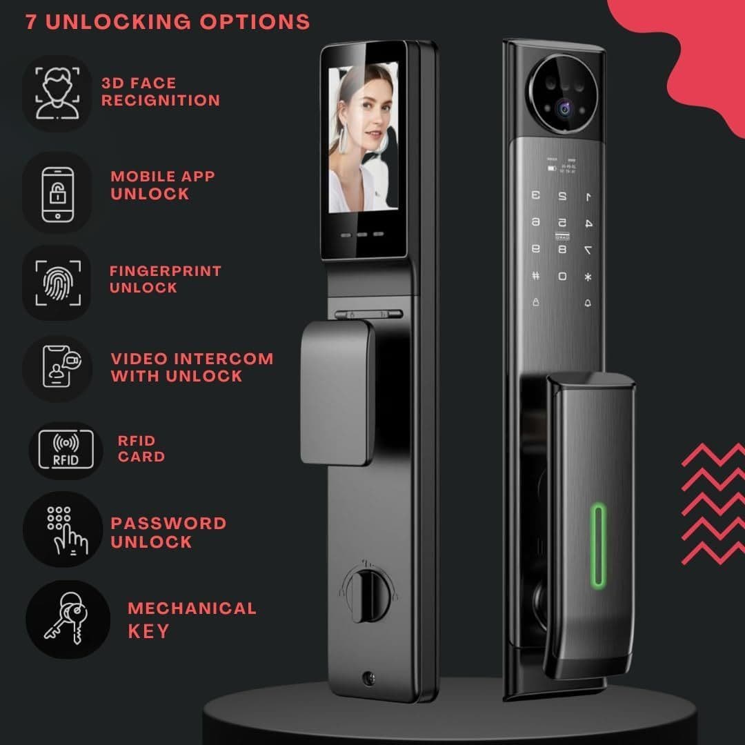 SmartX SX-MAX2PRO WiFi Face Recognition - Dual Batteries Full Automatic Door Lock with Camera & Display (Active Video Intercom & Direct Unlock Option from App) — App: Tuya Smart or Smart Life | Price: 29,000.00 | Warranty: 2 Years